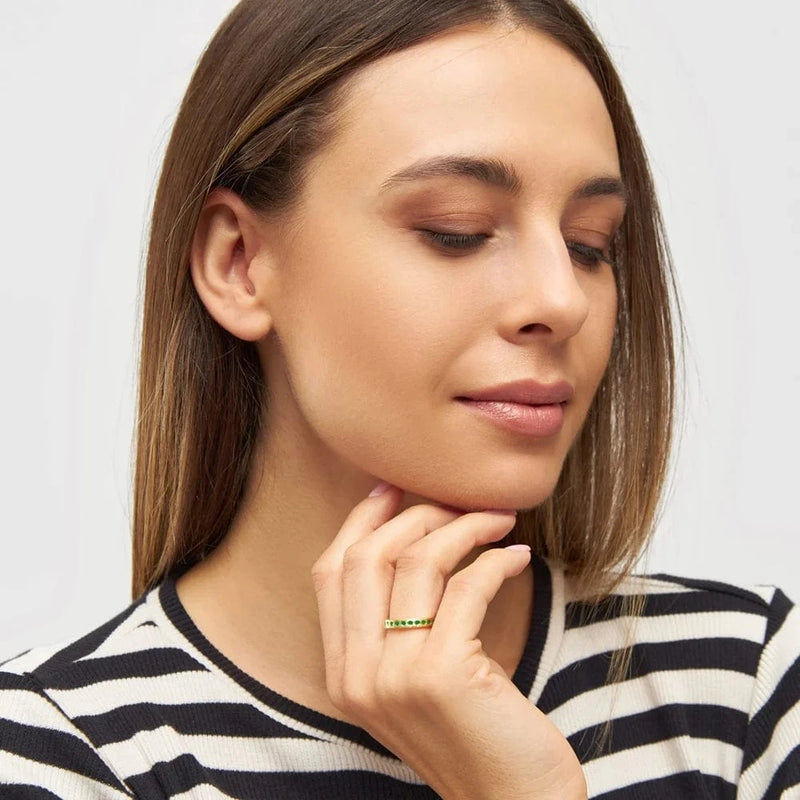 Lulu Pattern Ring - Light Green