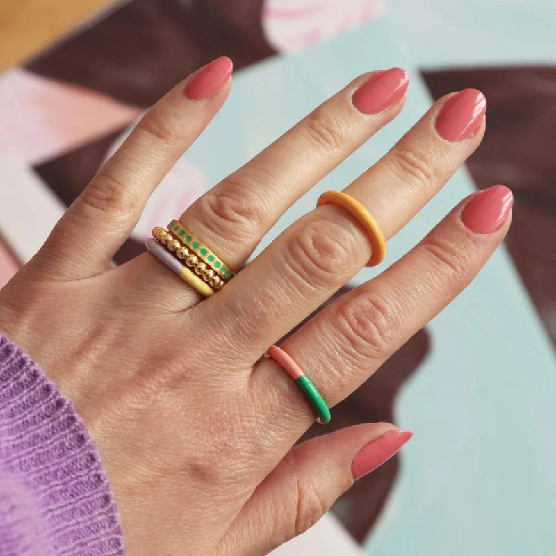 Lulu Pattern Ring - Light Green