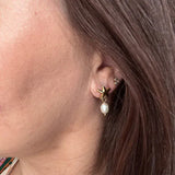 Wolf Jewelry Pearl Star Earring