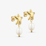 Wolf Jewelry Pearl Star Earring