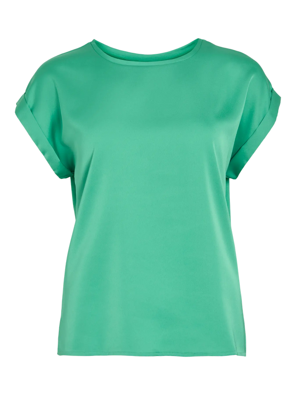 Vila Ellette satin top - Winter Green