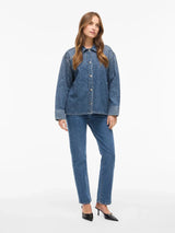Vila Pal L/S Denim Glitter Shirt