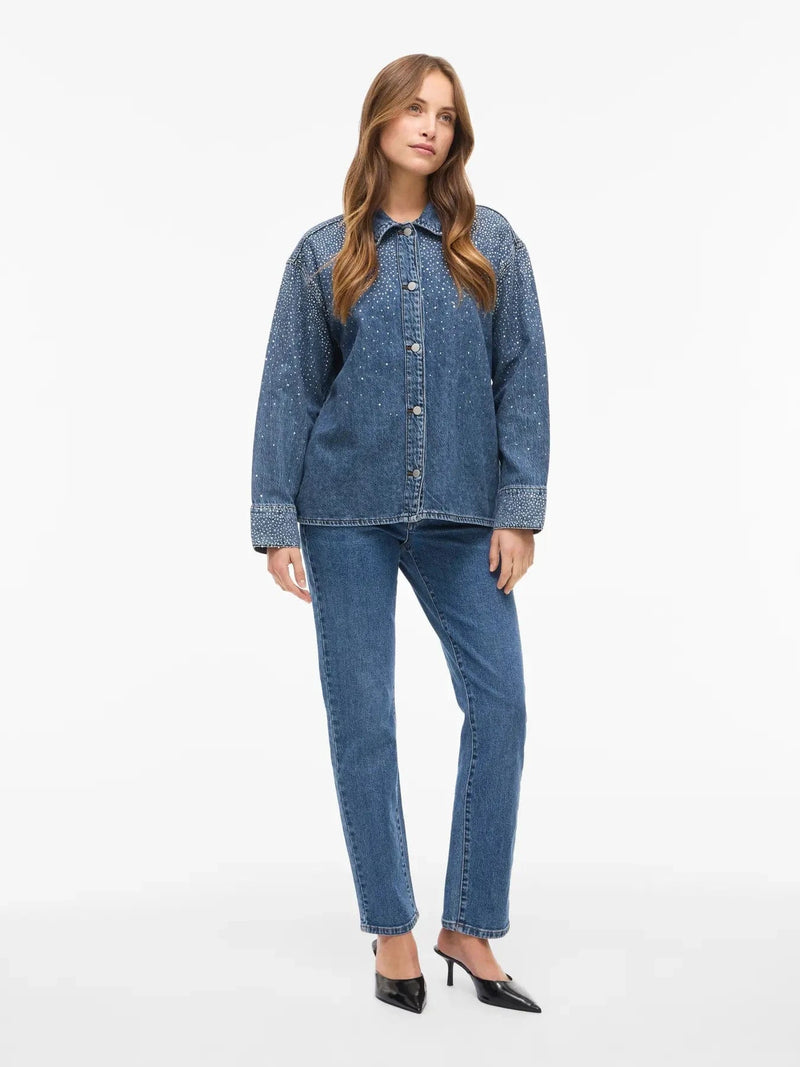 Vila Pal L/S Denim Glitter Shirt