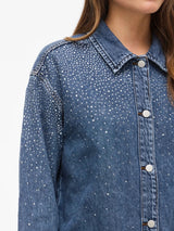 Vila Pal L/S Denim Glitter Shirt