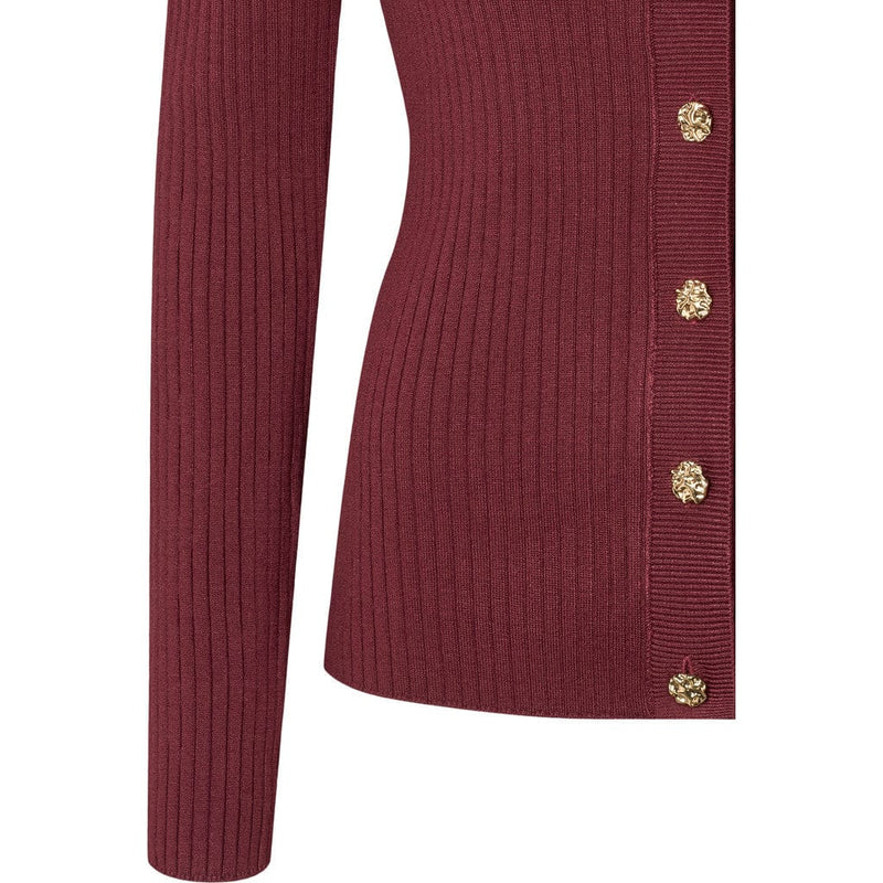 Rue de Femme Lope Knit Cardigan - Wine