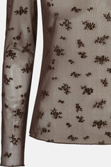 Rue De Femme Round Neck Blouse - Chocolate
