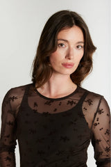 Rue De Femme Round Neck Blouse - Chocolate