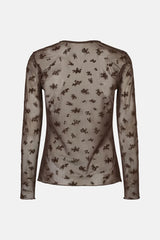 Rue De Femme Round Neck Blouse - Chocolate
