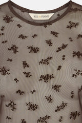 Rue De Femme Round Neck Blouse - Chocolate