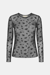 Rue De Femme Round Neck Blouse - Black