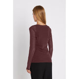 Rue de Femme Round Neck Blouse - Wine
