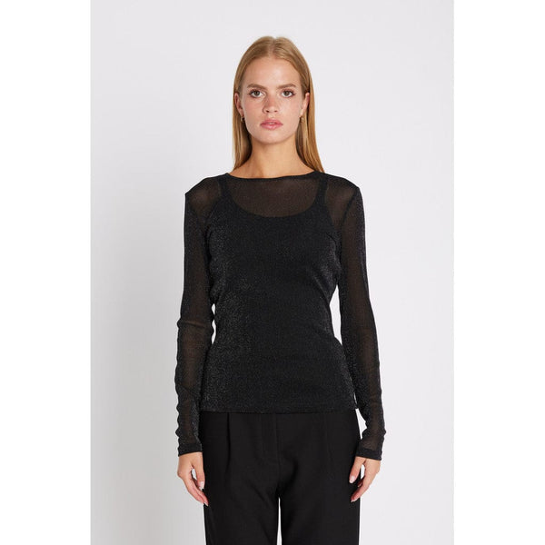 Rue de Femme Round Neck Blouse - Black