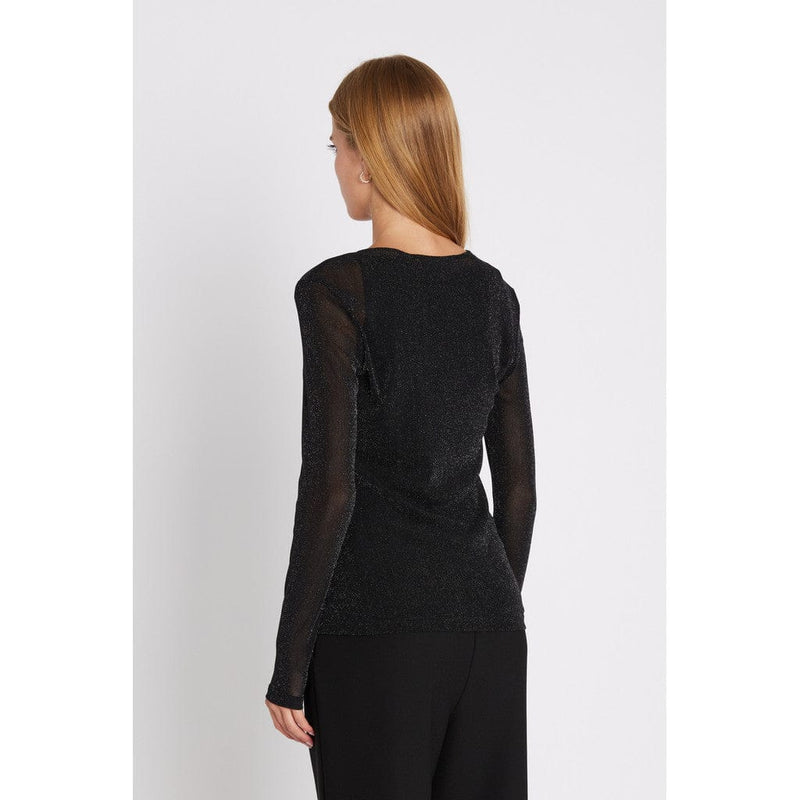 Rue de Femme Round Neck Blouse - Black