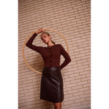 Rue De Femme Lope Knit Cardigan - Potting Soil