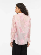 Vila Beka L/S Flower Shirt - Cherry Blossom