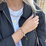 Wolff Jewelry Rustic Square Necklace - 18 karat guldbelagt