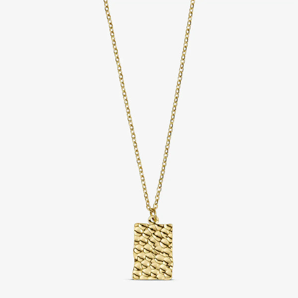 Wolff Jewelry Rustic Square Necklace - 18 karat guldbelagt