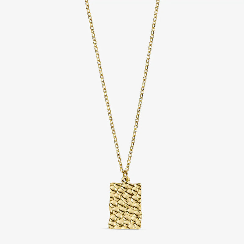 Wolff Jewelry Rustic Square Necklace - 18 karat guldbelagt