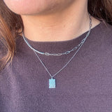 Wolff Jewelry Rustic Square Necklace - Sølvfarvet
