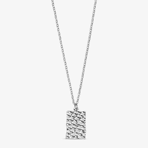 Wolff Jewelry Rustic Square Necklace - Sølvfarvet