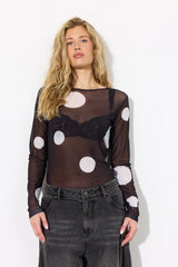Hunkøn Calista Mesh Blouse - Black