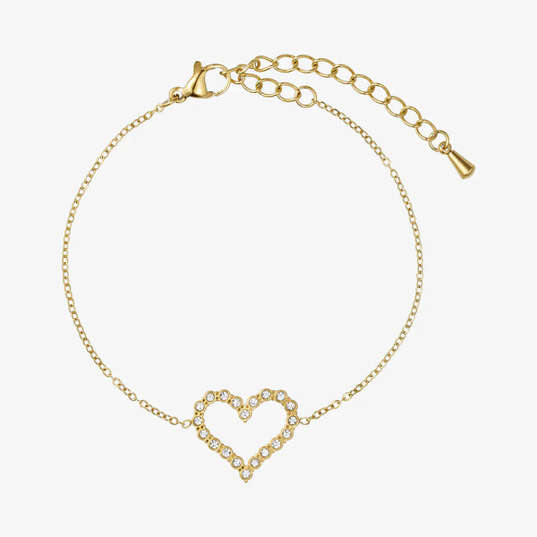 Wolff Jewelry Shine Heart Bracelet - 18 karat guldbelagt