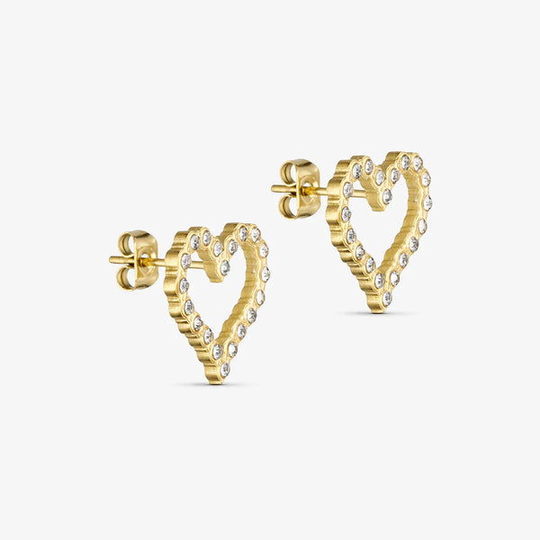 Wolff Jewelry Shine Heart Earstud - 18 karat guldbelagt