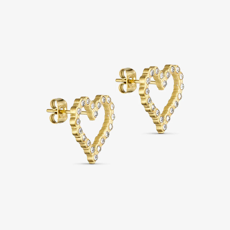 Wolff Jewelry Shine Heart Earstud - 18 karat guldbelagt