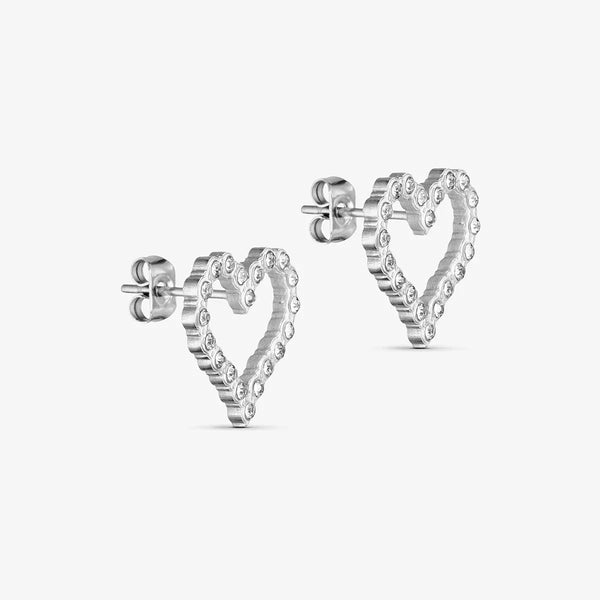 Wolff Jewelry Shine Heart Earstud - Sølvfarvet