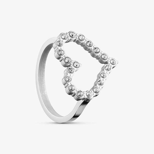 Wolff Jewelry Shine Heart Ring - Sølvfarvet