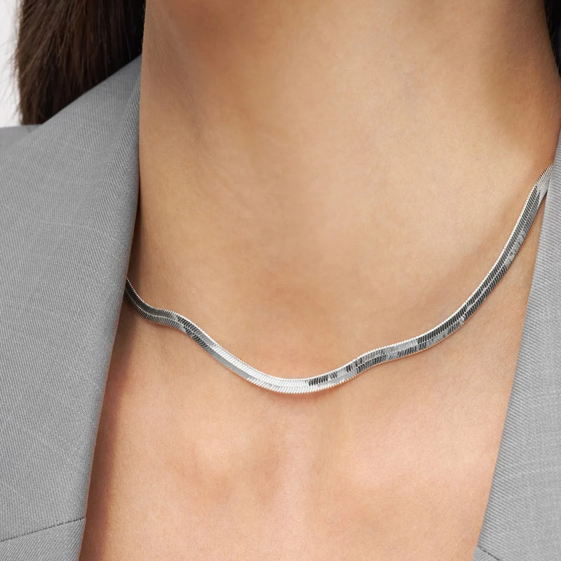 Lulu Snake Necklace Silver Plated