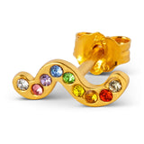 Lulu Snaky Earring 1 Pcs Gold Plated - Rainbow