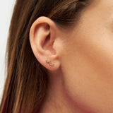 Lulu Snaky Earring 1 Pcs Gold Plated - White