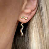 Lulu Snaky Earring 1 Pcs Gold Plated - White