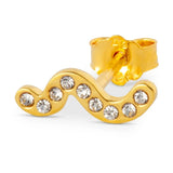 Lulu Snaky Earring 1 Pcs Gold Plated - White