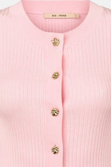 Rue De Femme Softy Lope Knit Cardigan - Salmon Rose