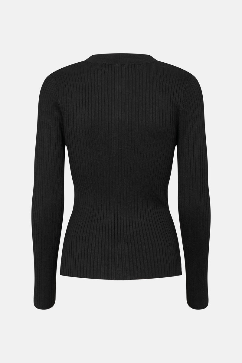 Rue De Femme Softy Lope Knit Cardigan - Black