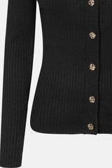 Rue De Femme Softy Lope Knit Cardigan - Black