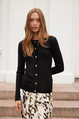 Rue De Femme Lope Knit Cardigan - Black