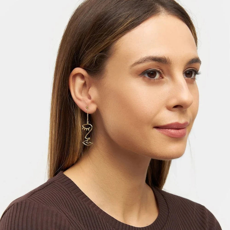 Lulu Topping Long Women Earring 1 pcs - Golden