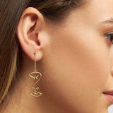 Lulu Topping Long Women Earring 1 pcs - Golden