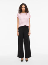 Vila Ellette satin top - Cherry Blossom