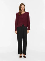 Vila Pigga O-Neck L/S Knit Jacket - Port Royale