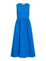 Vila Carla O-Neck S/L Midi Dress - Victoria Blue