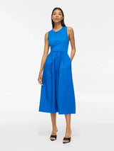 Vila Carla O-Neck S/L Midi Dress - Victoria Blue