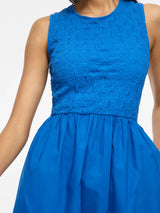 Vila Carla O-Neck S/L Midi Dress - Victoria Blue