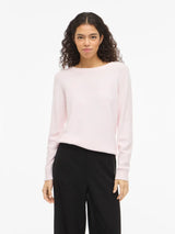 Vila Viril O-Neck L/S Knit Top - Cherry Blossom