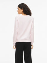 Vila Viril O-Neck L/S Knit Top - Cherry Blossom
