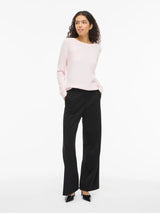 Vila Viril O-Neck L/S Knit Top - Cherry Blossom