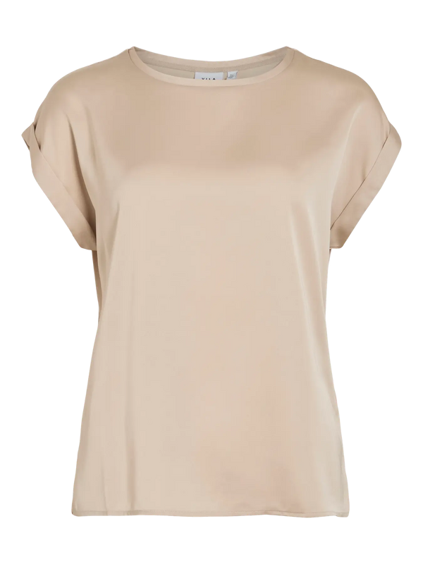 Vila Ellette satin top - Cement